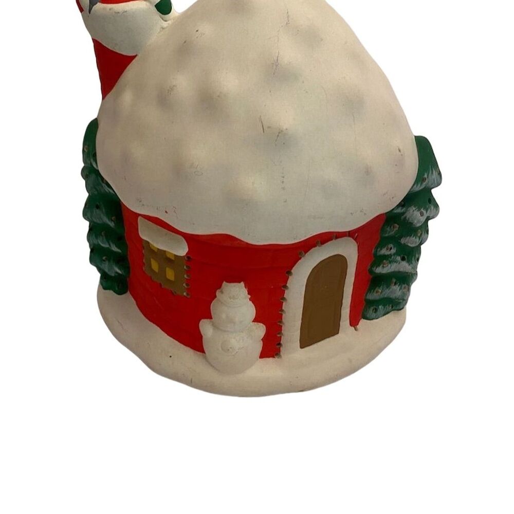 Vintage 1983 Ceramic Christmas Igloo House Santa Snowman Decorative Village